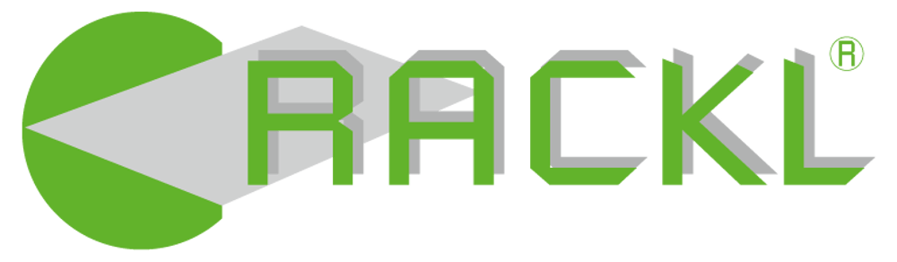 Grünes "RACKL" Logo mit einem hellgrauen Dreieck, das durch den Buchstaben "C" ragt.